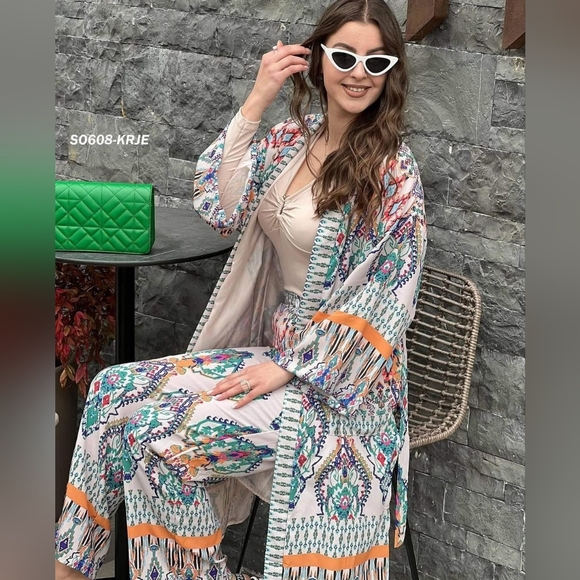 ZARA - 2-piece Set: Printed Duster w/ Matching Shorts - Picture 4 of 4